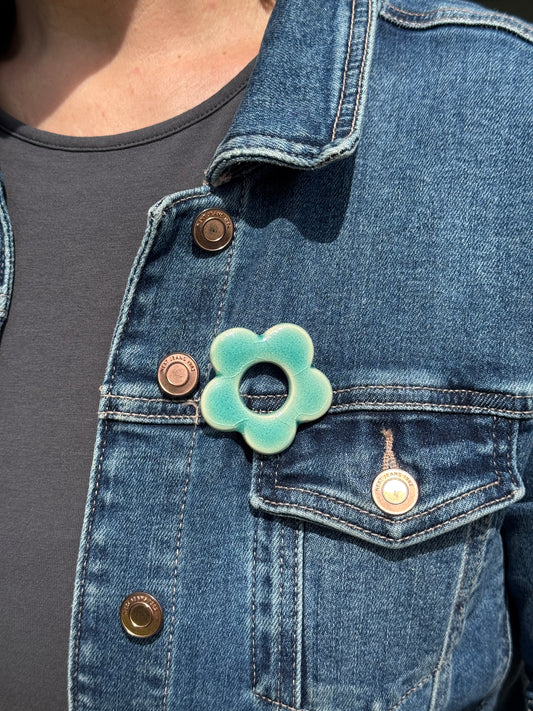 Sea Glass Glasses Brooch