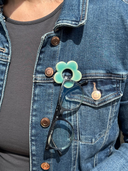Sea Glass Glasses Brooch