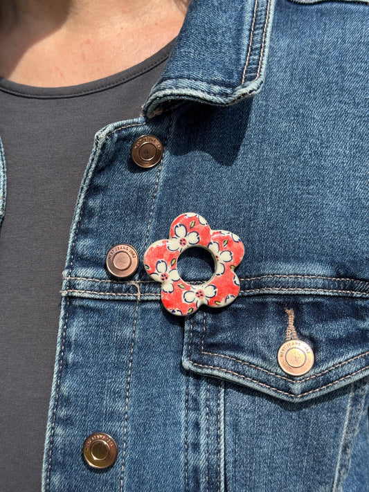 Ruby Garden Glasses Brooch