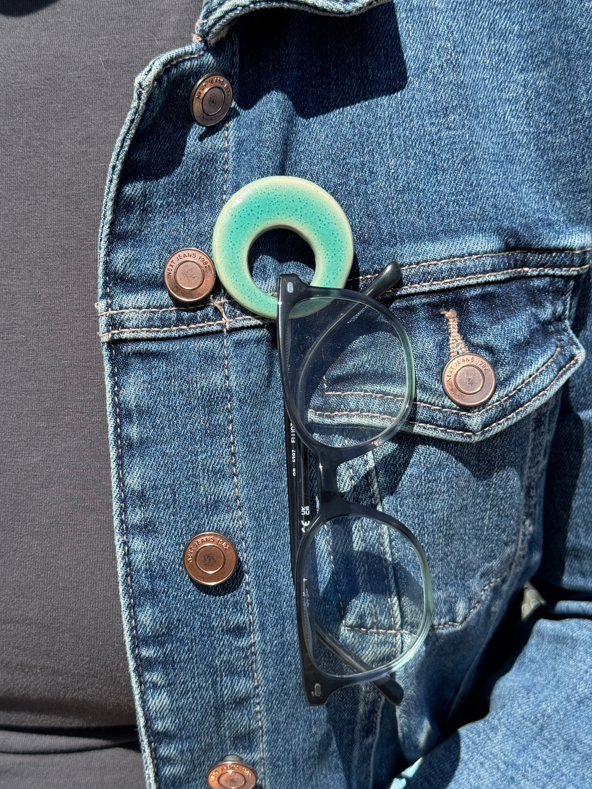 Sea Glass Glasses Brooch